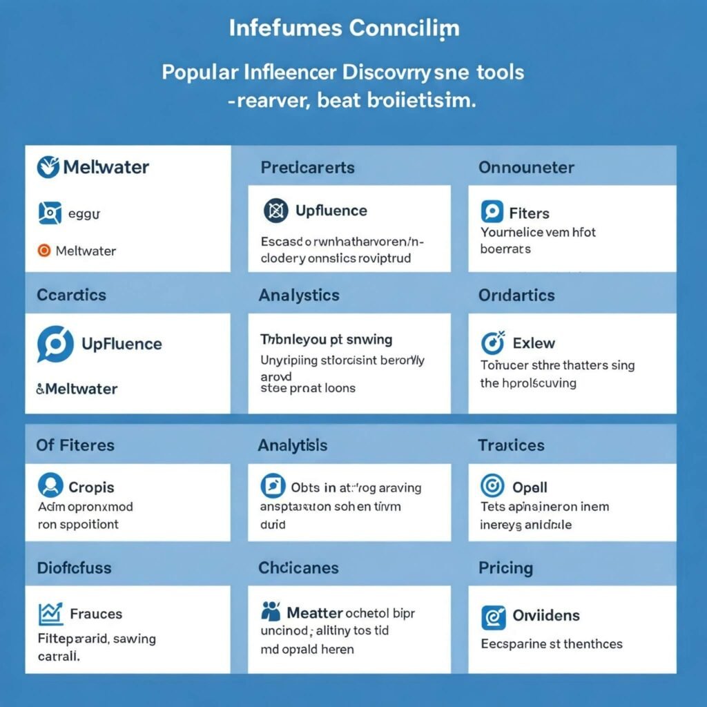 Best Influencer Discovery Tools: Feature Comparison Chart - Filters, Analytics, Pricing, Top Brands (Meltwater, Upfluence)