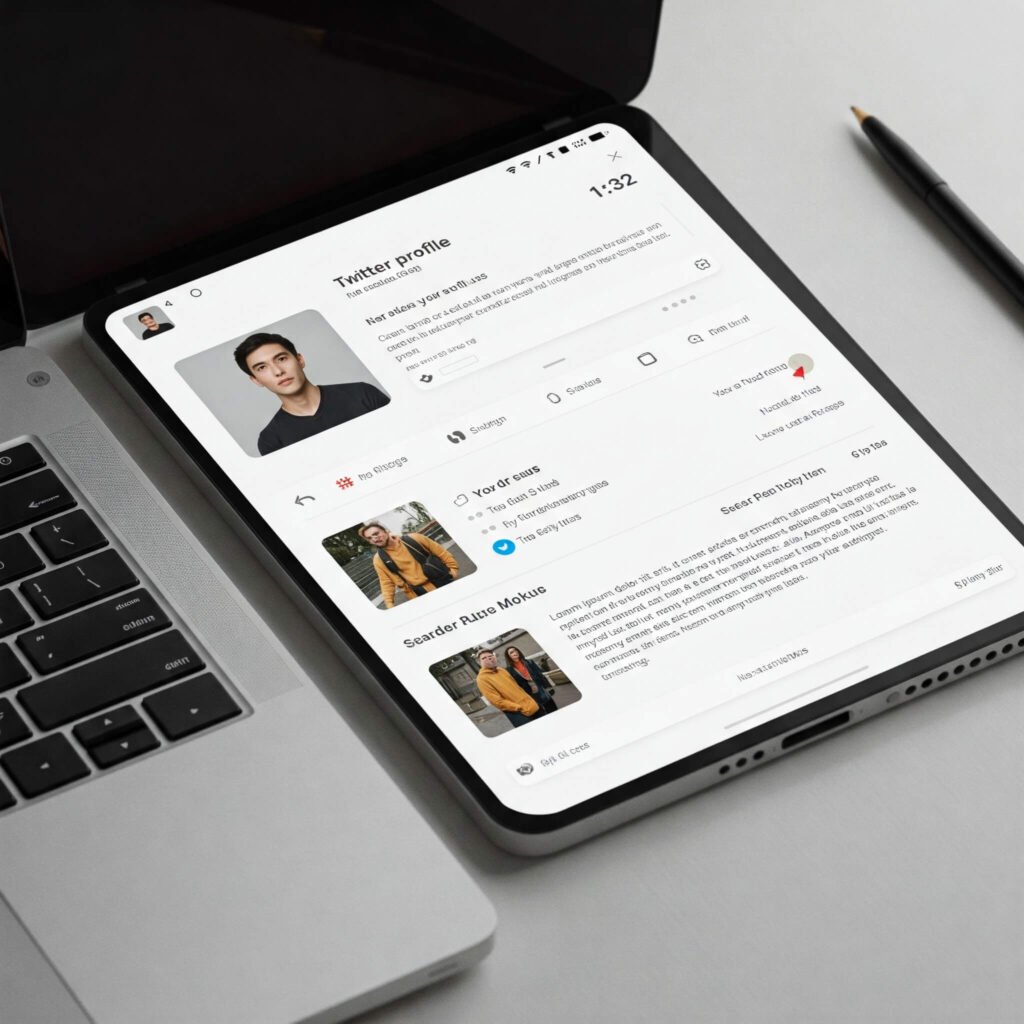 Twitter profile mockup highlighting bio elements