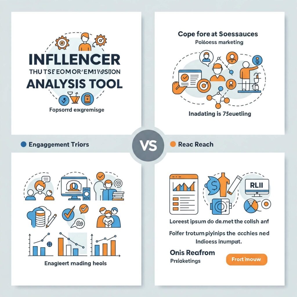 Infographic comparing key features of influencer analytics tools