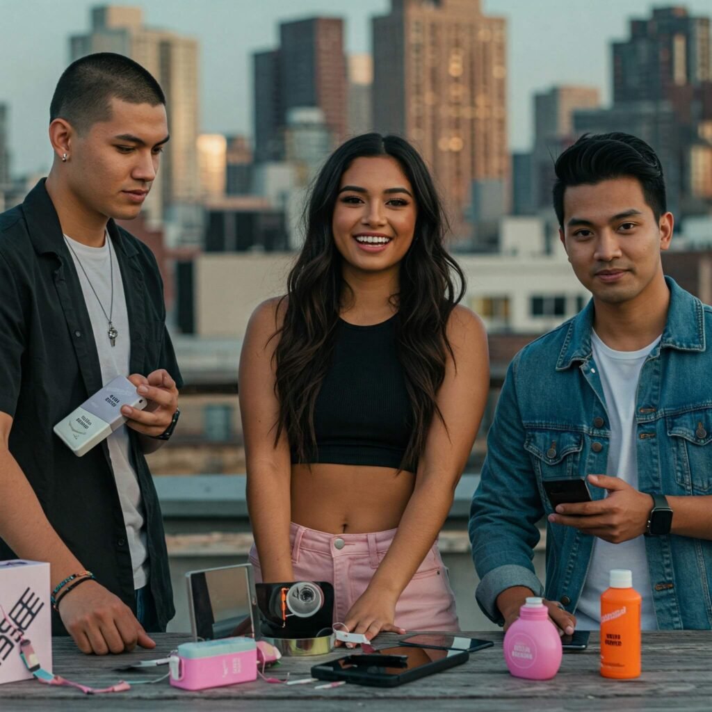 Diverse influencers collaborating with brand