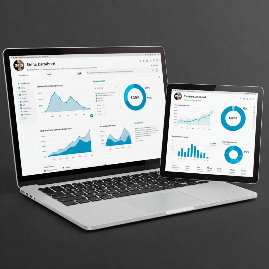 Grin dashboard campaign analytics mock-up