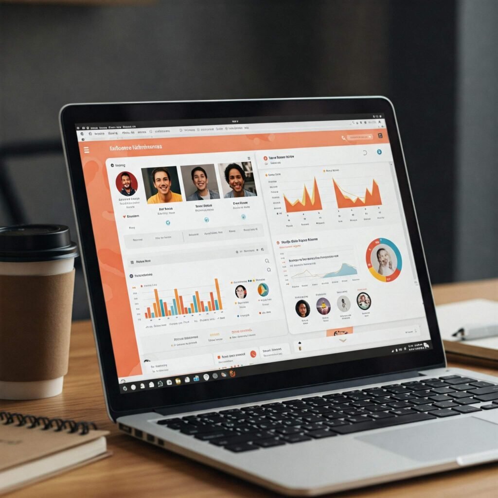 Influencer gifting platform dashboard on a laptop