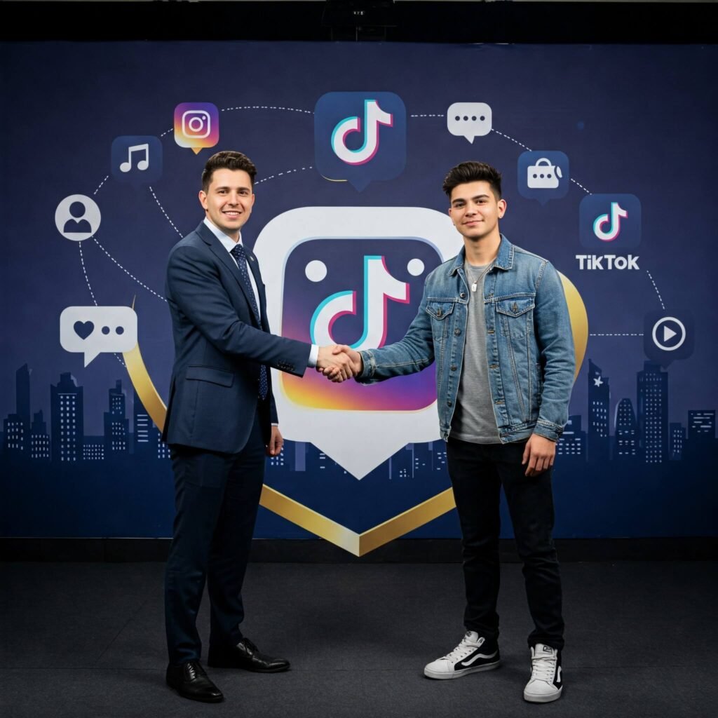 Brand manager and influencer partnership.