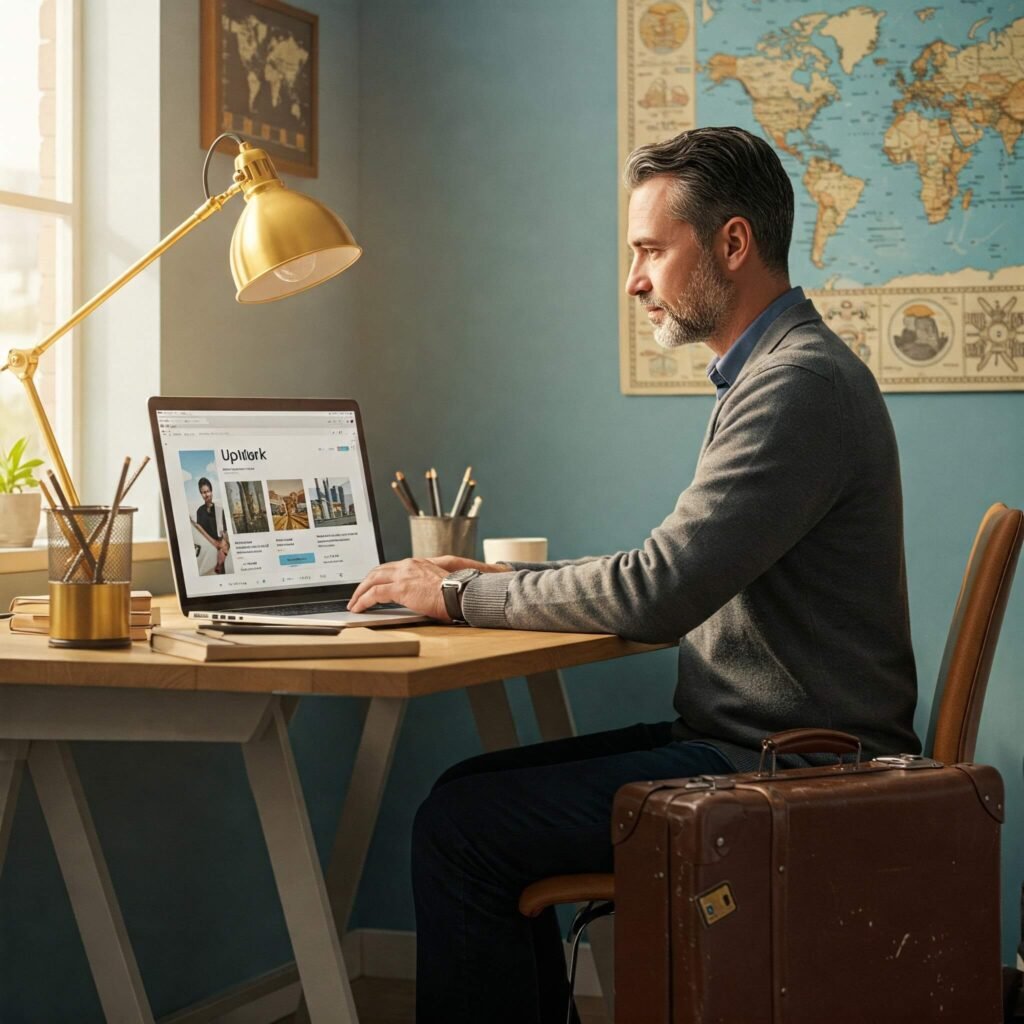 Travel influencer's Upwork workspace.