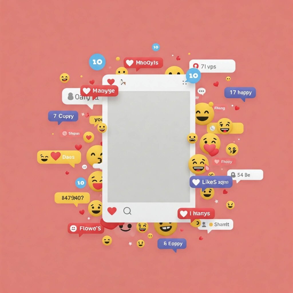 Fun and engaging image of a dynamic social media post showing interaction elements.