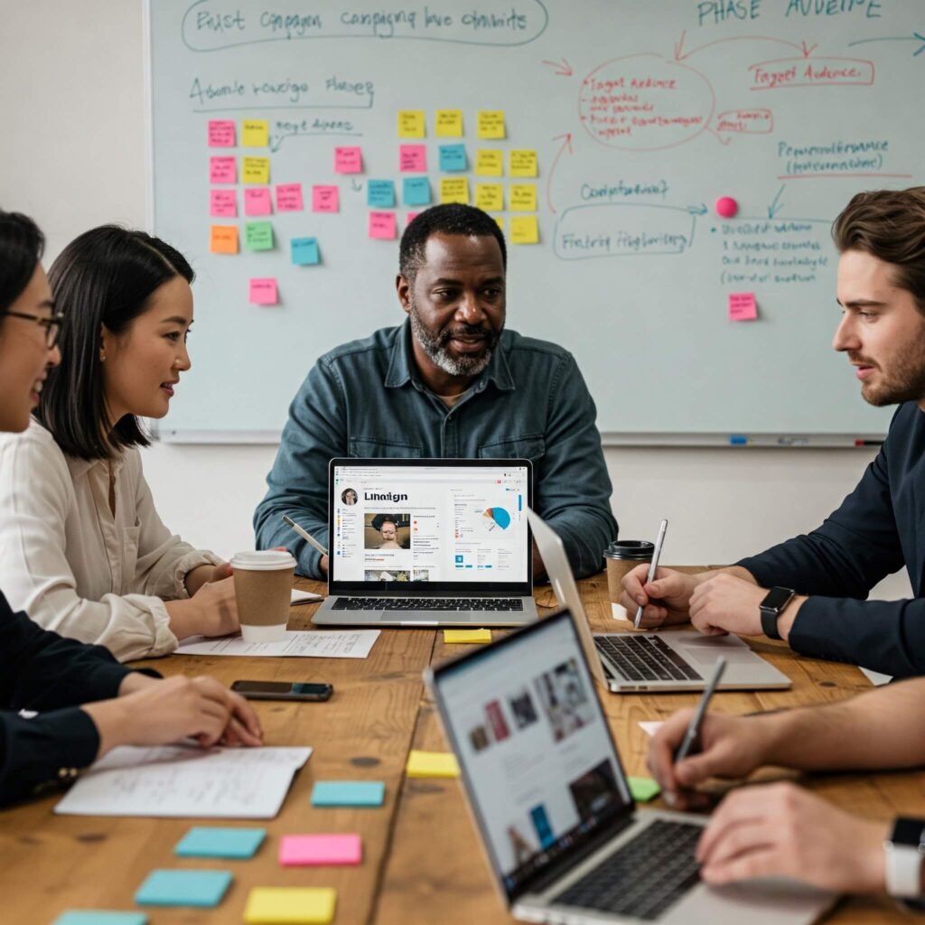 Team brainstorming: LinkedIn campaign planning