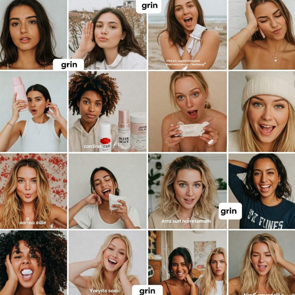 Influencer content collage