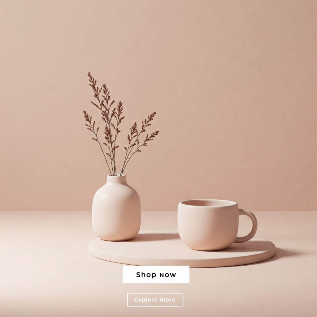 Minimalist product shot with subtle CTA