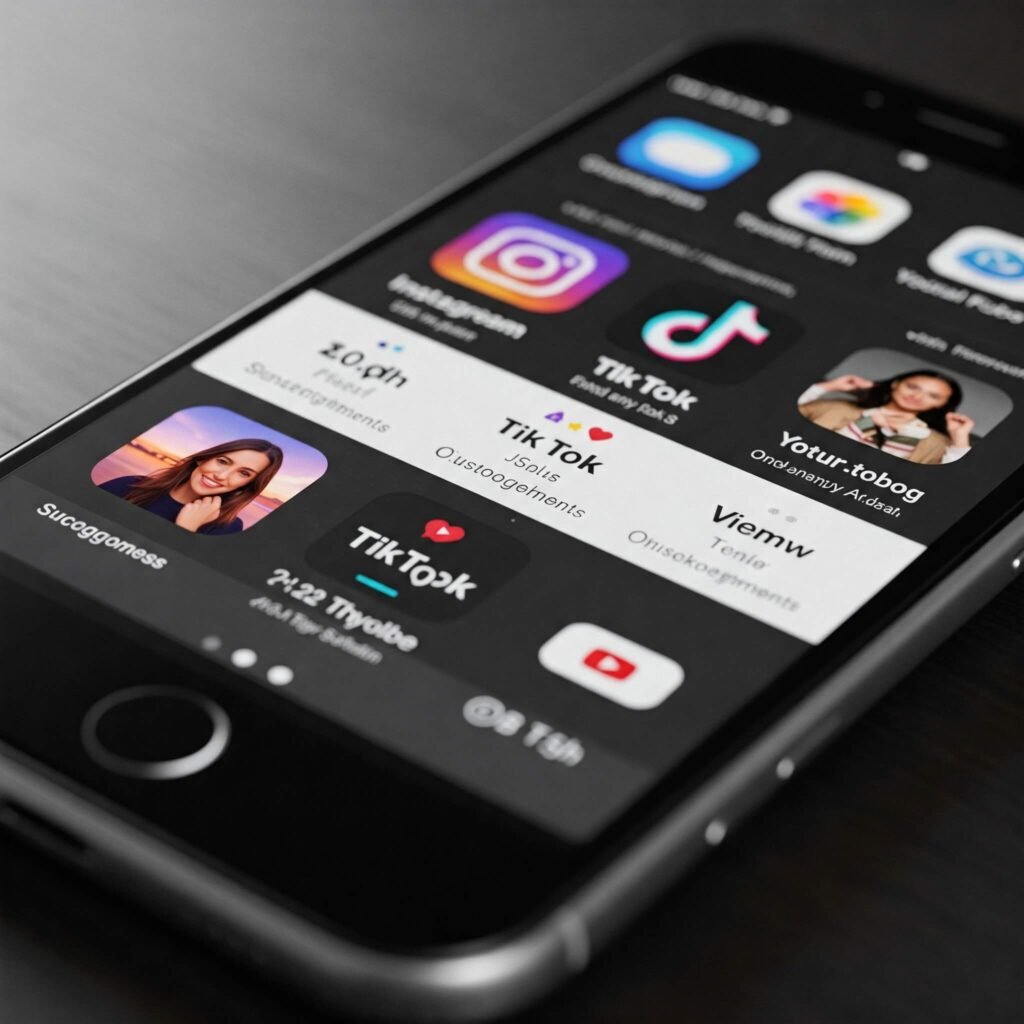 Social media campaign content on phone screen