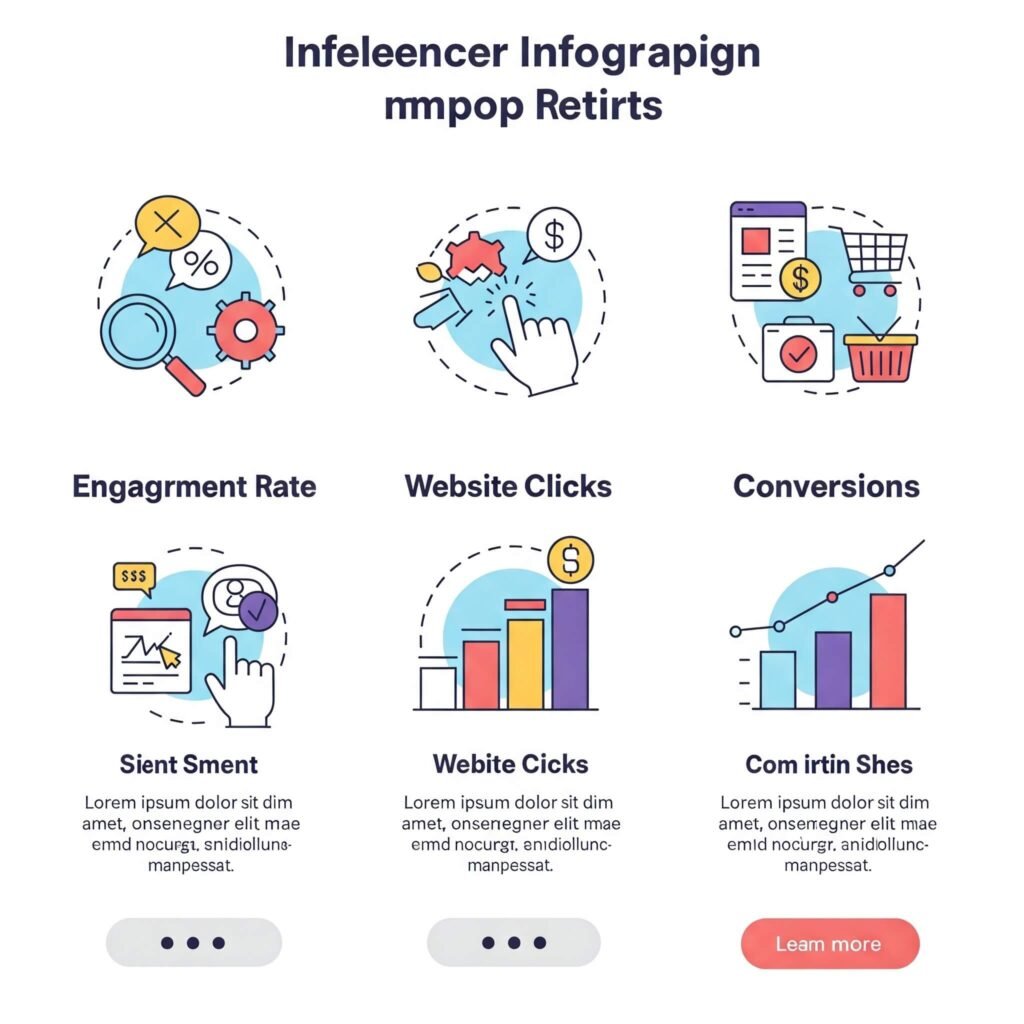 Infographic illustrating key influencer campaign metrics