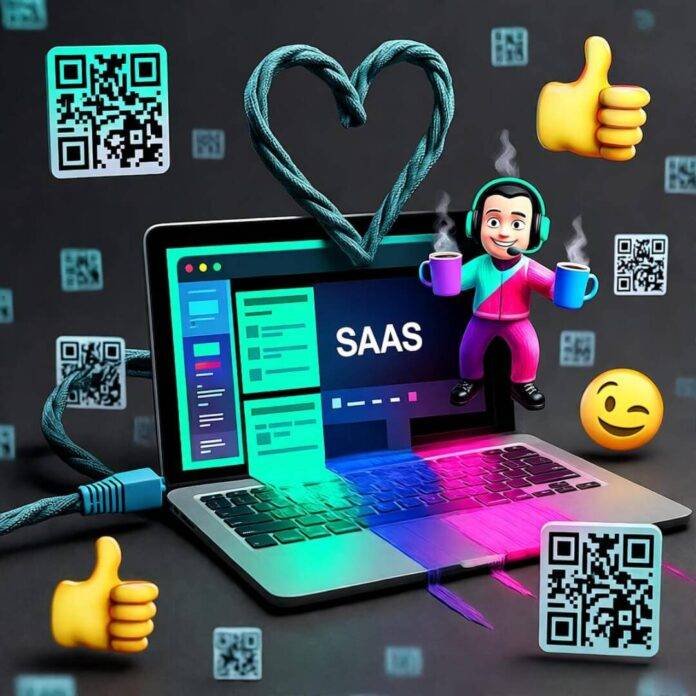 I generated images with the prompt: 'high-res image of a laptop screen cracking open like a piñata spilling neon SaaS dashboards, a tiny cartoon influencer juggling coffee mugs, and ethernet cables twisting into goofy heart shapes, styled as a slightly blurred photorealistic mess with glitchy edges, including floating QR codes turning into winking thumbs-up emojis, with a wryly funny but kinda hopeful vibe, featuring electric teal and hot magenta clashing on a matte black backdrop, peppy, bold, and popping with color, image ratio 1:1'