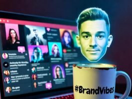 10 Proven Influencer Marketing Strategies That Actually Work in 2025 Neon-lit laptop, chipped #BrandVibes mug, glitchy holographic influencer, retro arcade vibes.
