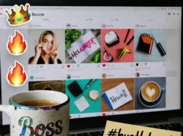 Step-by-Step Guide to Building a Winning Influencer Strategy Cluttered laptop with chaotic Instagram feed, chipped "Boss Babe" mug, crumpled hashtag Post-it.