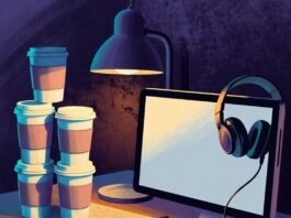 2025’s Leading Micro Influencer Platforms for Creators Vibrant retro desk scene capturing the chaos of micro influencer platforms in 2025.