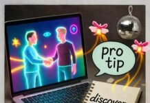 How to Use Upfluence for Influencer Discovery Like a Pro Holographic handshake, coffee-stained notes, disco ball, fireflies, neon "pro tip" on retro Polaroid.
