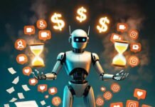 Influencer Management Platforms That Save You Time & Money Robot juggles dollars and hourglasses, squirrels hoard likes, typewriter spews confetti.