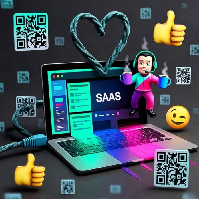 I generated images with the prompt: 'high-res image of a laptop screen cracking open like a piñata spilling neon SaaS dashboards, a tiny cartoon influencer juggling coffee mugs, and ethernet cables twisting into goofy heart shapes, styled as a slightly blurred photorealistic mess with glitchy edges, including floating QR codes turning into winking thumbs-up emojis, with a wryly funny but kinda hopeful vibe, featuring electric teal and hot magenta clashing on a matte black backdrop, peppy, bold, and popping with color, image ratio 1:1' I generated images with the prompt: 'high-res image of a laptop screen cracking open like a piñata spilling neon SaaS dashboards, a tiny cartoon influencer juggling coffee mugs, and ethernet cables twisting into goofy heart shapes, styled as a slightly blurred photorealistic mess with glitchy edges, including floating QR codes turning into winking thumbs-up emojis, with a wryly funny but kinda hopeful vibe, featuring electric teal and hot magenta clashing on a matte black backdrop, peppy, bold, and popping with color, image ratio 1:1'